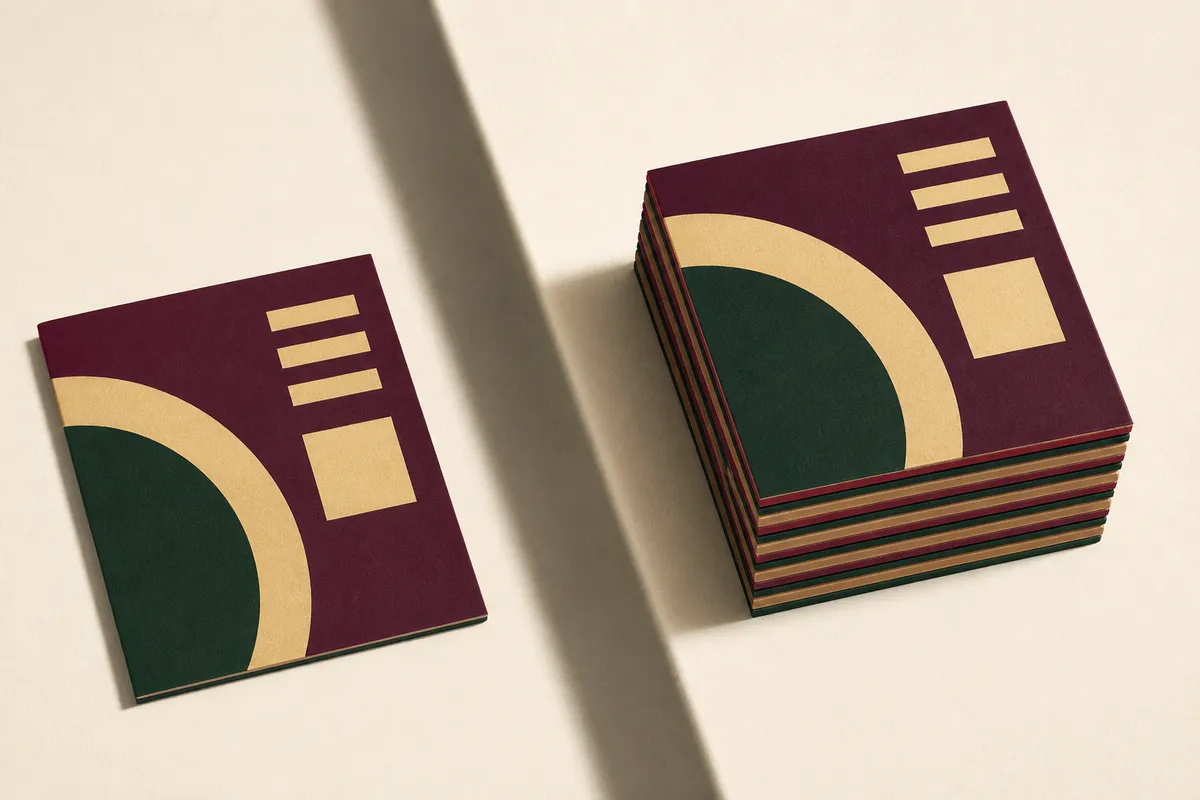 Une carte unique séparée d'une pile de cartes imprimées par un espace net sur fond papier - design et impression facturés séparément carte de visite